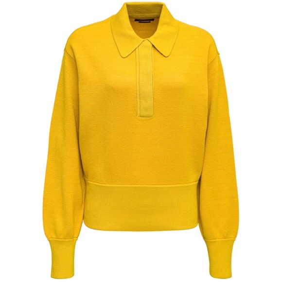 ISABEL MARANT • Yellow Heron Polo Neck Wool-Blend Long Sleeve Pullover Sweater - Picture 4 of 16